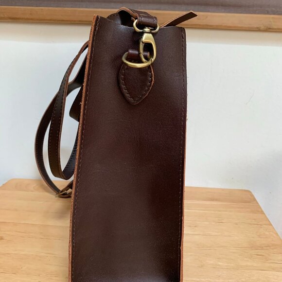 NWOT Portland Leather Large Lola Zipper Crossbody Tote in Grizzly - Picture 2 of 7